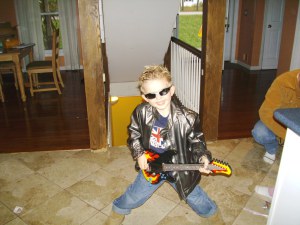 Caden's ROCK STAR Halloween  costume at 4 years old!