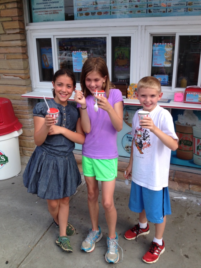Our first day we dropped off the bags and went directly to Rita's Water Ice and ate there every single day.  Gelati was a huge hit for the upstate NY crew